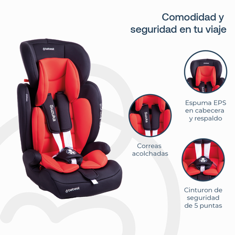 Silla de Auto Butaca Suzuka Rojo Bebesit-3
