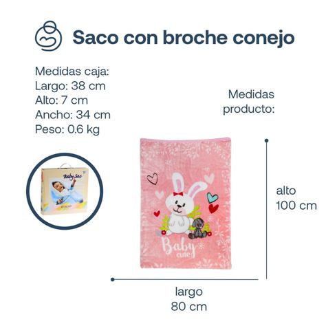 Saco con Broche Conejo Rosa Bebesit-6