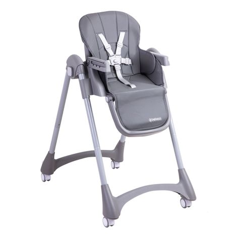 Silla de Comer Bebe Reclinable Plegable Easy Eat Gris-1