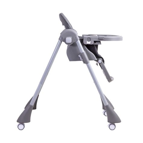 Silla de Comer Bebe Reclinable Plegable Easy Eat Gris-6