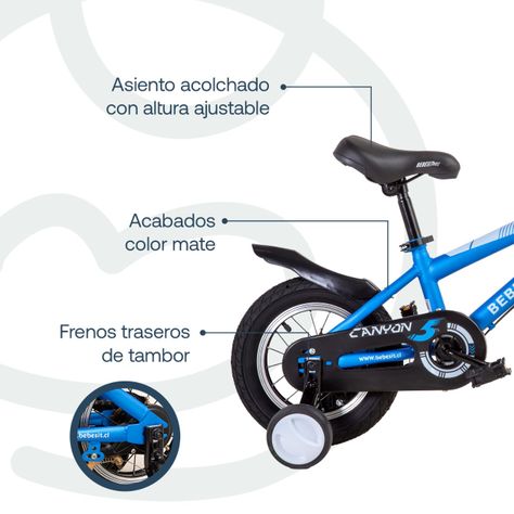 Bicicleta Infantil Canyon Aro 12 Azul Bebesit-3