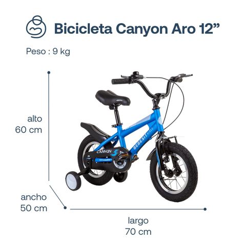 Bicicleta Infantil Canyon Aro 12 Azul Bebesit-6