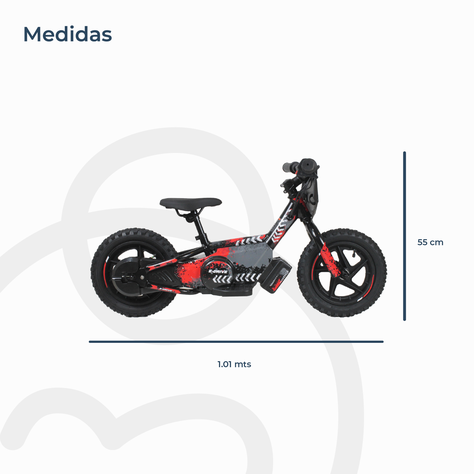 Bicicleta Moto Eléctrica E-Bike BeRide Aro 12 Roja-8