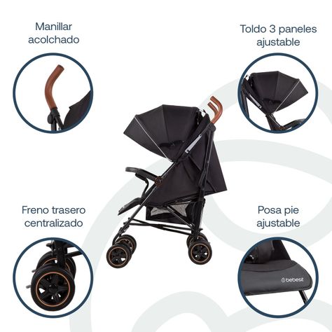 Coche Paragua Magic Ride Negro Bebesit-2