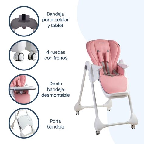 Silla de Comer EasyFeed Rosado Bebesit-3
