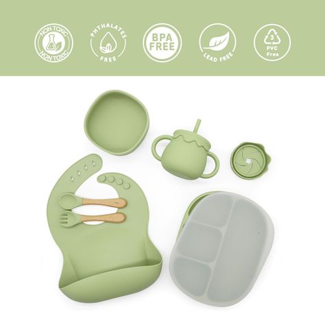Set Alimentación October Silicona Verde-4