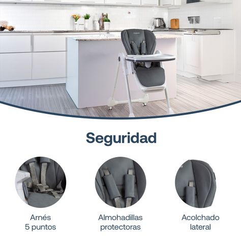 Silla de Comer EasyFeed Gris Bebesit-2