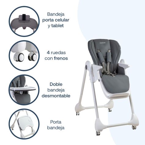 Silla de Comer EasyFeed Gris Bebesit-3
