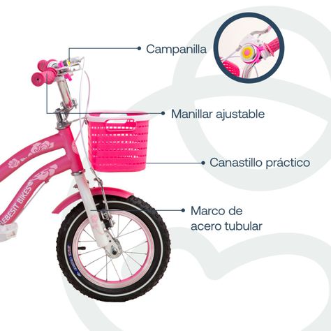 Bicicleta Infantil Queen Aro 12 Rosada Bebesit-2