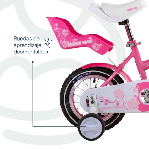 Bicicleta Infantil Queen Aro 12 Rosada Bebesit-5