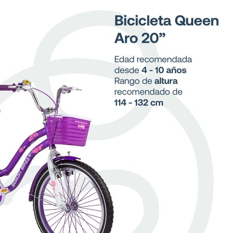 Bicicleta Infantil Queen Aro 20 Morada Bebesit-1