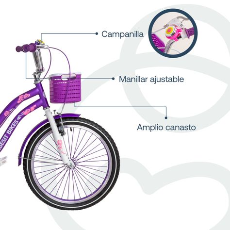 Bicicleta Infantil Queen Aro 20 Morada Bebesit-2
