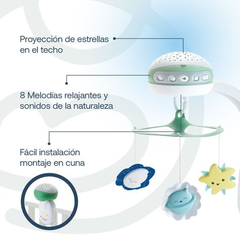Móvil Proyector Musical 3 en 1 Verde Infantino-3