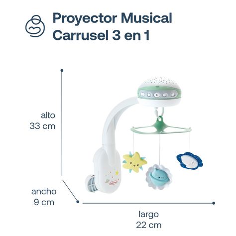 Móvil Proyector Musical 3 en 1 Verde Infantino-5
