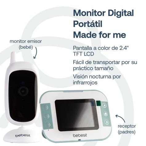 Cámara Monitor Portatil Bebe LCD 2.4 Visión Nocturna Bebesit Bebesit-1