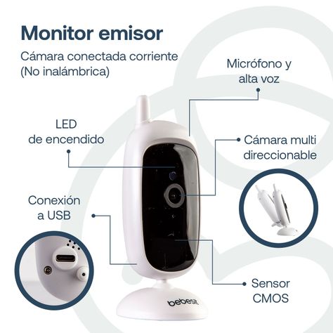 Cámara Monitor Portatil Bebe LCD 2.4 Visión Nocturna Bebesit Bebesit-2
