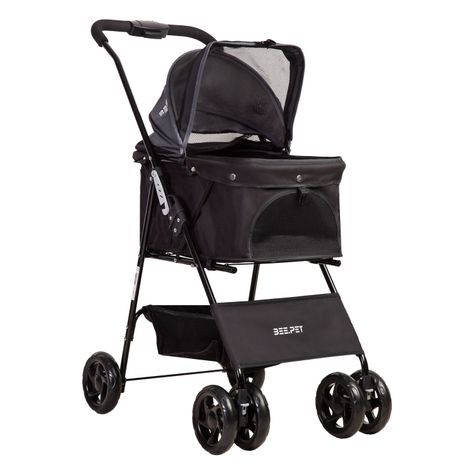 Coche Mascotas Plegable Easy Perro Gato Negro BeePet Bebesit-0