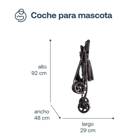 Coche Mascotas Plegable Easy Perro Gato Negro BeePet Bebesit-6