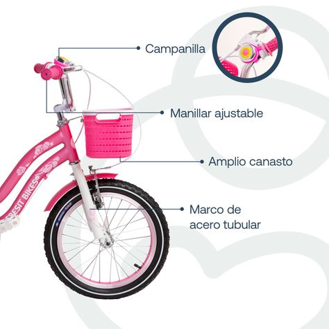 Bicicleta Infantil Queen Aro 16 Rosada Bebesit-2