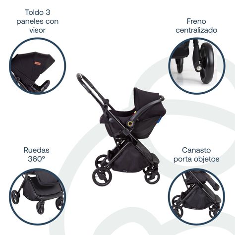 Coche Travel System Swift 360 Negro Bebesit-3