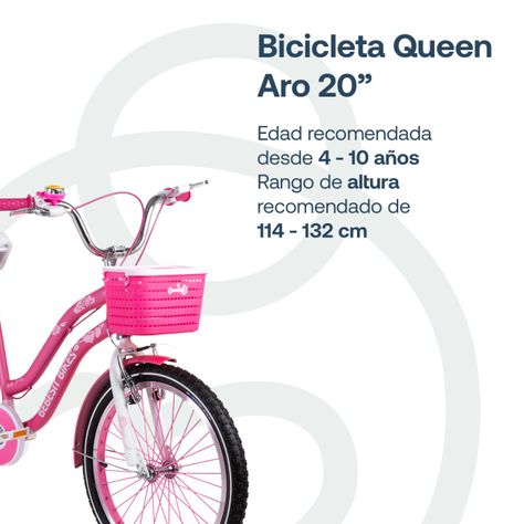 Bicicleta Infantil Queen Aro 20 Rosada Bebesit-1