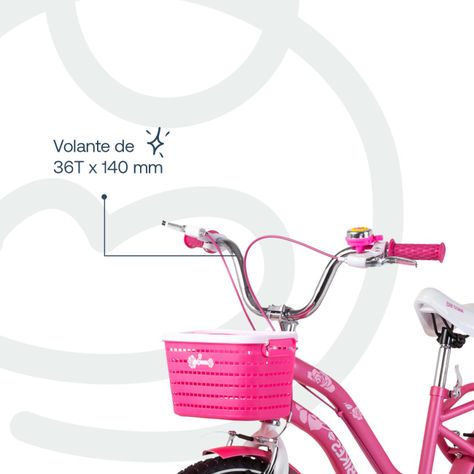 Bicicleta Infantil Queen Aro 20 Rosada Bebesit-5