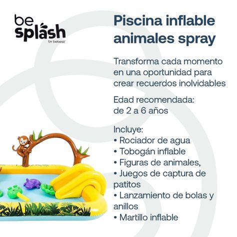 Piscina Centro de Juegos Selva Tobogán Aspersor Be Splash-1