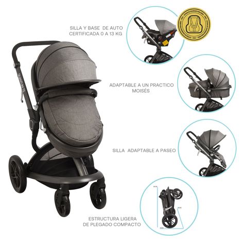 Coche Travel System Quantum Gris Bebesit-4