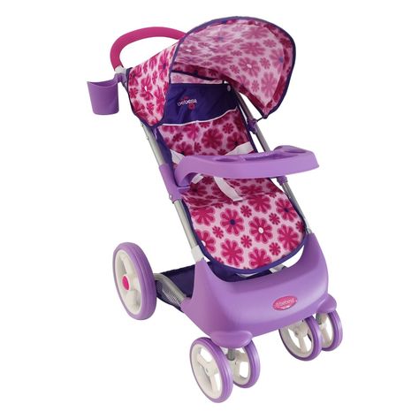 Coche Travel de Juguete para Muñeca Rosado + Cuna Bebesit-1