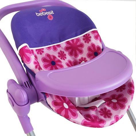 Coche Travel de Juguete para Muñeca Rosado + Cuna Bebesit-4