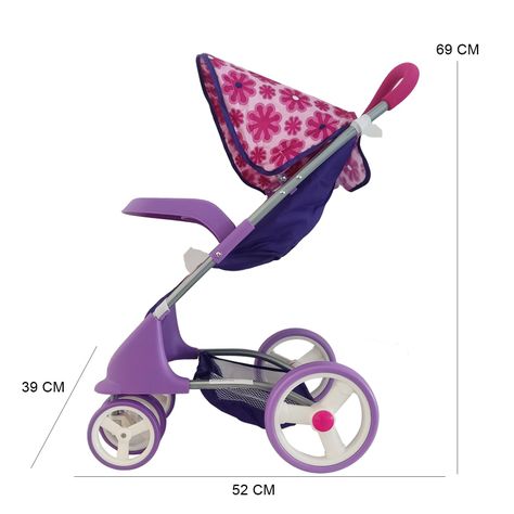 Coche Travel de Juguete para Muñeca Rosado + Cuna Bebesit-9