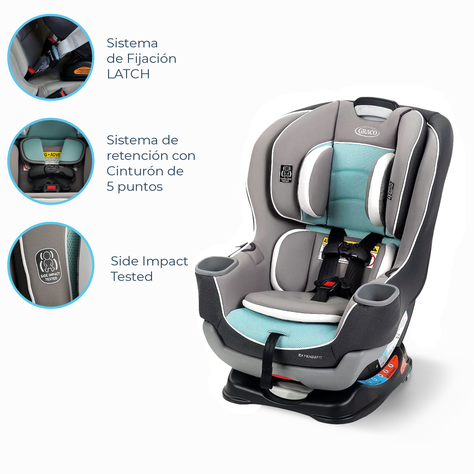 Silla de Auto Bebe Convertible Extend2Fit Spire Graco-3