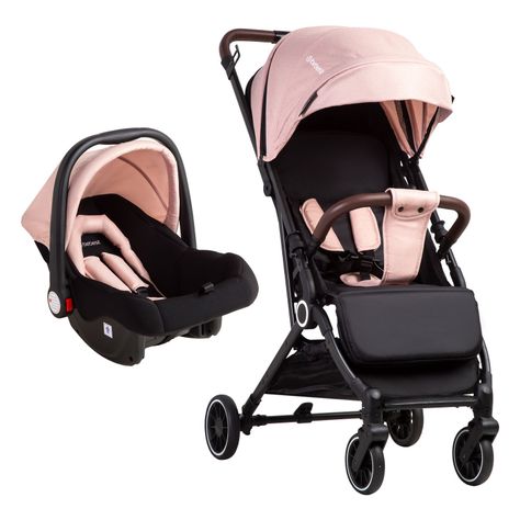 Coche Maleta Compacto Travel System Soho Rosa Bebesit-0