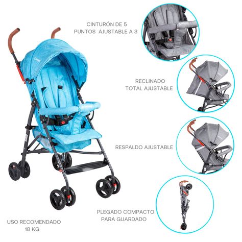 Coche Paragua 5126 Celeste Bebesit-4