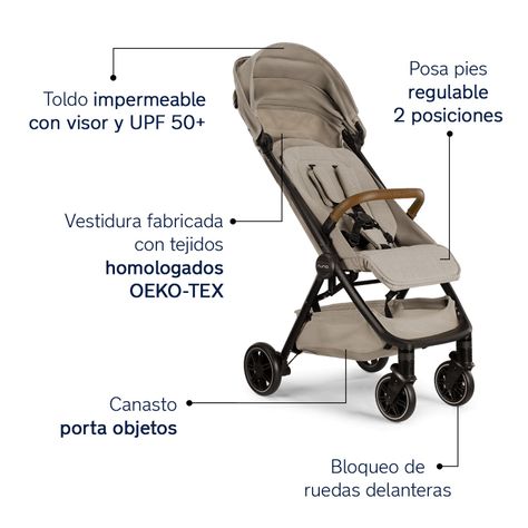 Coche de Paseo TRVL Beige Nuna-4