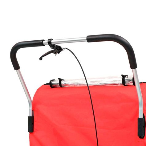 Carro arrastre trailer para bicicletas 2 niños BeRide Rojo-4