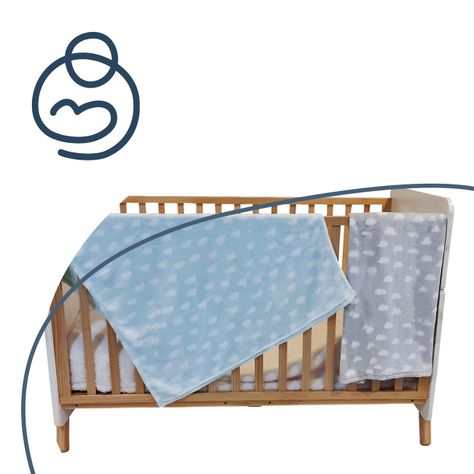 Pack 2 Mantas Bebe Hipoalergénica 110*150 cm Celeste Bebesit-4