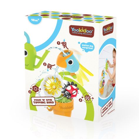 Juego de Baño Tucan y Chinita de Agua Infantil Bebé Niño Niña Tina Yookidoo-3