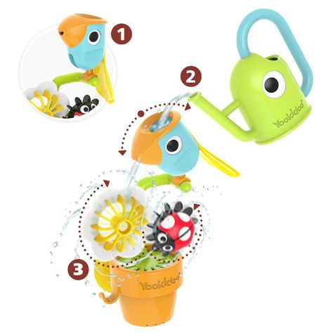 Juego de Baño Tucan y Chinita de Agua Infantil Bebé Niño Niña Tina Yookidoo-4