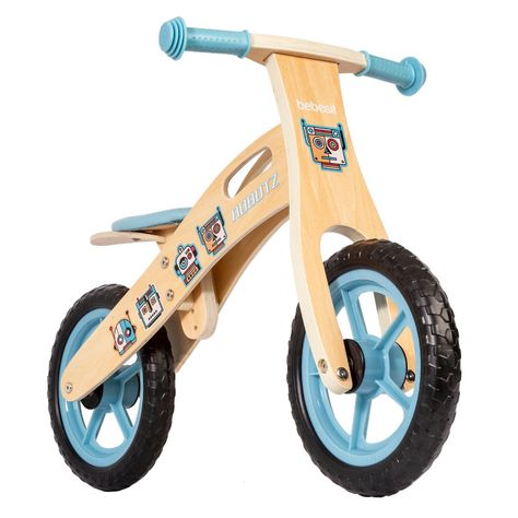 Bicicleta De Equilibrio Aprendizaje Madera Robot Celeste Bebesit-0