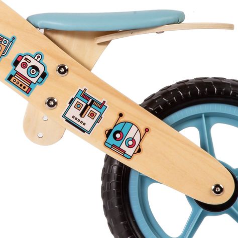 Bicicleta De Equilibrio Aprendizaje Madera Robot Celeste Bebesit-4