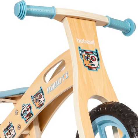 Bicicleta De Equilibrio Aprendizaje Madera Robot Celeste Bebesit-6