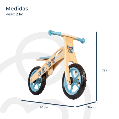 Bicicleta De Equilibrio Aprendizaje Madera Robot Celeste Bebesit-8