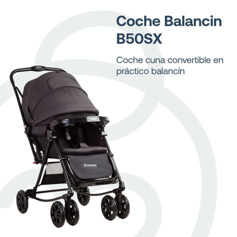 Coche Cuna Balancin SX Negro Melange Bebesit-1