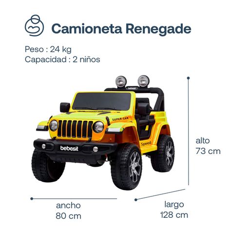 Camioneta Eléctrica Bebesit Renegade - Amarillo-2