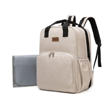 Mochila Maternal 3 En 1 Pañalera Cuna Y Mudador Portátil Beige Bebesit-1
