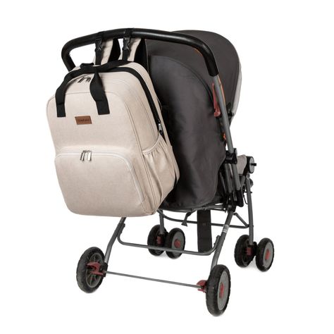 Mochila Maternal 3 En 1 Pañalera Cuna Y Mudador Portátil Beige Bebesit-5