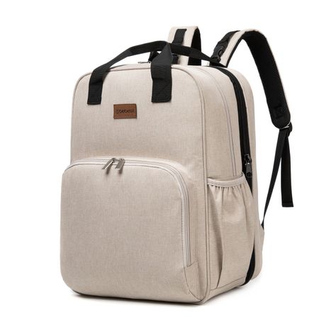Mochila Maternal 3 En 1 Pañalera Cuna Y Mudador Portátil Beige Bebesit-7