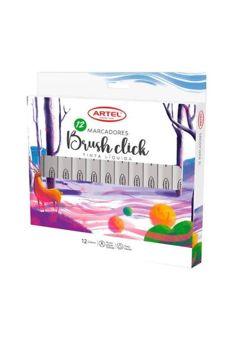 Est. Marcadores Brush Click 12 Colores-0