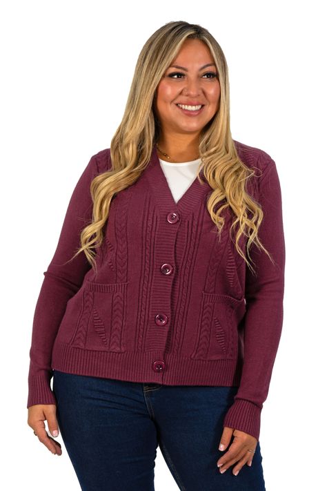 Cárdigan Mujer Bolsillos texturado colores HIPSY-1